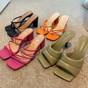 SHEIN heeled sandals bundle, set of 4